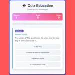 Jarri zure adimena proban Quiz Education-ekin, adin guztietarako bitxikeria joko dibertigarri eta erakargarria. Erantzun galderak gai sorta zabal batean.